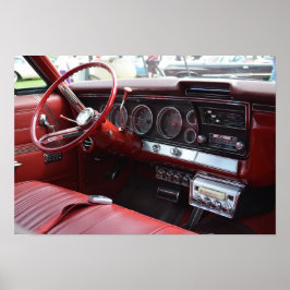 Oude auto met 8 sporen poster