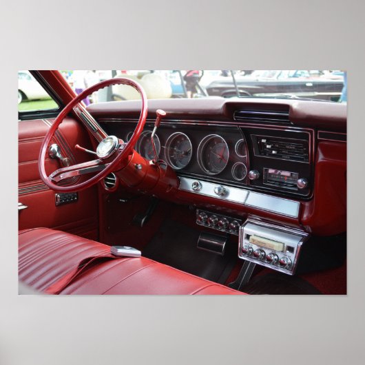 Oude auto met 8 sporen poster (Voorkant)