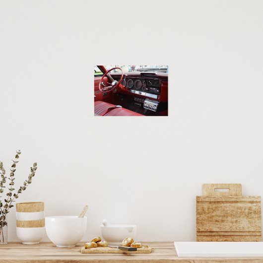Oude auto met 8 sporen poster (Keuken)