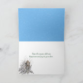 Oude auto met kerstboom feestdagen kaart (Binnen)