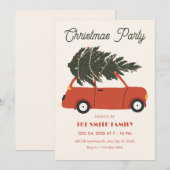 Oude auto met kerstboom kaart (Voorkant / Achterkant)