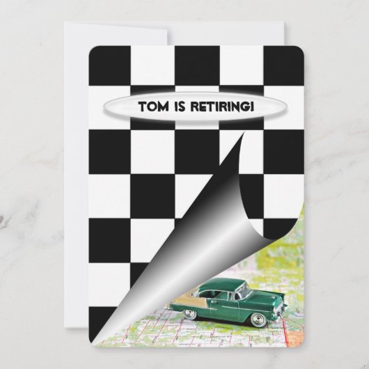 Oude auto met pensioen kaart (Voorkant)