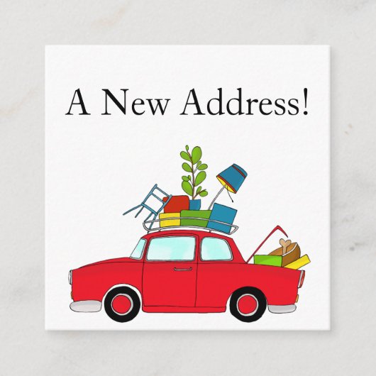 Oude auto Nieuw adreskaart Informatiekaartje (Voorkant)