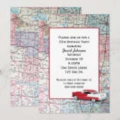 Oude auto op kaart 70e verjaardag (Voorkant / Achterkant)