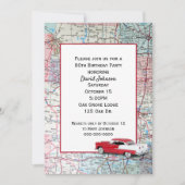 Oude auto op kaart voor 80ste verjaardag (Voorkant)