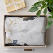 Oude auto op witte en goudmarmer, ontkoppeld tissuepapier (Geschenk)