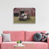 Oude auto, oude Barn Canvas Afdruk (Insitu (Woonkamer))