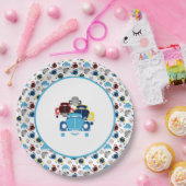 Oude auto papieren bordje (Feest)