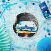 Oude auto papieren bordje (Feest)