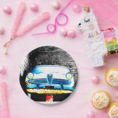 Oude auto papieren bordje (Feest)