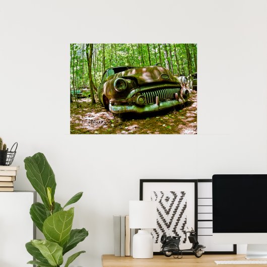 Oude auto poster (Thuiskantoor)
