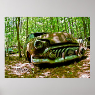 Oude auto poster