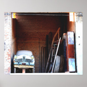 Oude auto poster