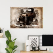 Oude auto poster (Thuiskantoor)