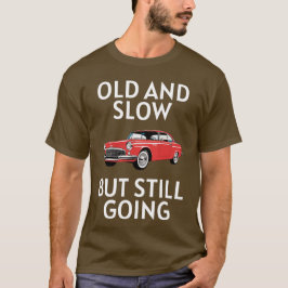 Oude auto rijdt nog t-shirt