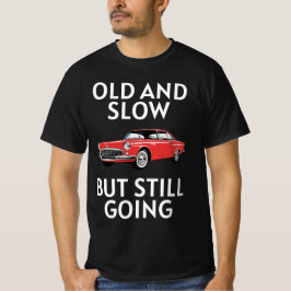 Oude auto rijdt nog t-shirt