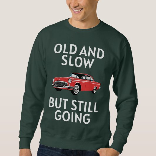Oude auto rijdt nog trui (Voorkant)