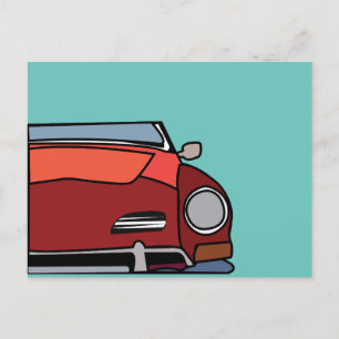 Oude auto rode grafische afbeelding briefkaart