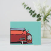 Oude auto rode grafische afbeelding briefkaart (Staand voorkant)