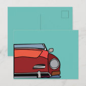 Oude auto rode grafische afbeelding briefkaart (Voorkant / Achterkant)