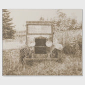 oude auto Sepia Antiek roestachtige textuur Cadeaupapier (Vlak)