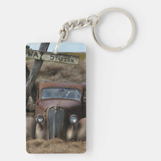 Oude auto sleutelhanger (achterkant)