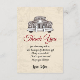 oude auto , verjaardag , baby shower , dank je kaa bedankkaart