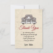 oude auto , verjaardag , baby shower , dank je kaa bedankkaart (Voorkant)