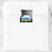 Oude auto vierkante sticker (Tas)