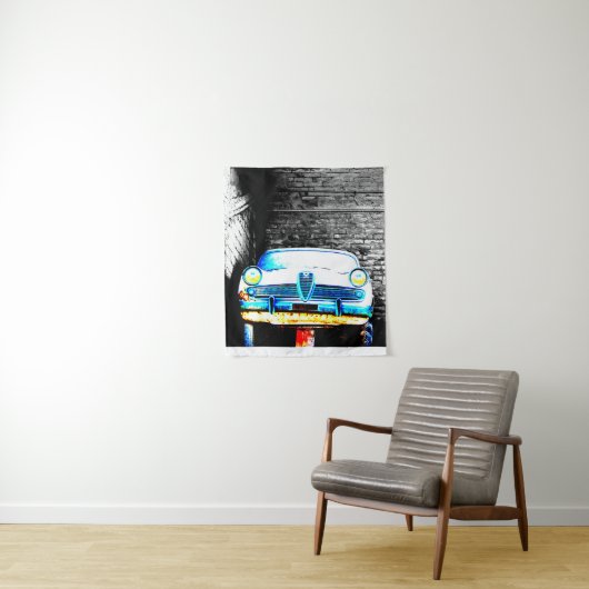 Oude auto wandkleed (In situ)