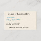 Oude automatische voorruit en koplichten visitekaartje (Achterkant)