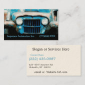 Oude automatische voorruit en koplichten visitekaartje (Voorkant / Achterkant)