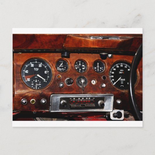 oude autoradio's en instrumenten briefkaart (Voorkant)
