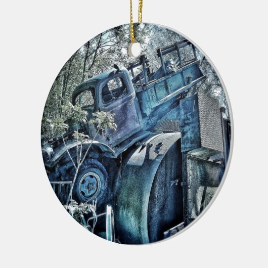 Oude auto's en junkards, retro 01 keramisch ornament (Links)
