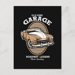 Oude Auto's Garage Weg Legende Briefkaart