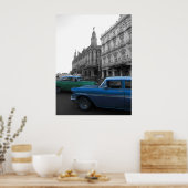 Oude auto's in Havana Poster (Keuken)