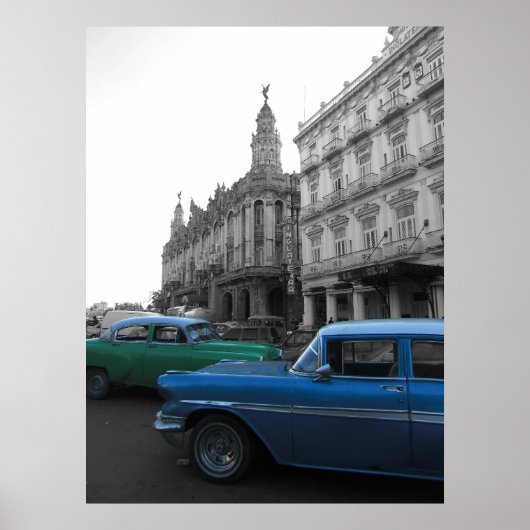 Oude auto's in Havana Poster (Voorkant)