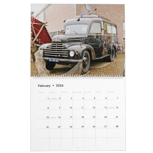 Oude auto's kalender (Feb 2026)