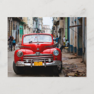 Oude auto's op de straten van Havana Briefkaart