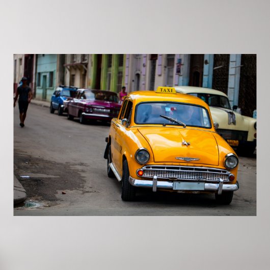 Oude auto's op de straten van Havana Poster (Voorkant)