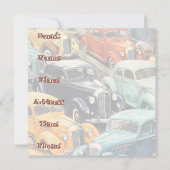Oude Auto's Patroon Kaart (Achterkant)