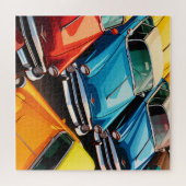 Oude auto's patroon legpuzzel (Horizontaal)