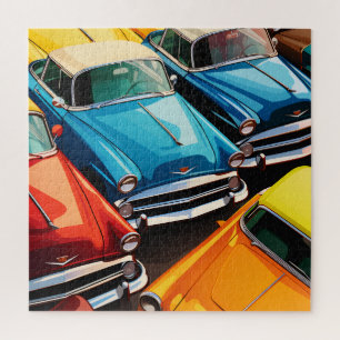 Oude auto's patroon legpuzzel