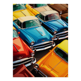 Oude Auto's Patroon Perfect Poster