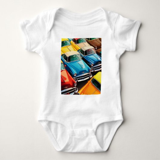 Oude Auto's Patroon Romper (Voorkant)