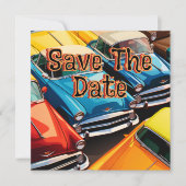 Oude auto's patroon save the date (Voorkant)