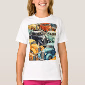 Oude auto's patroon t-shirt (Voorkant)