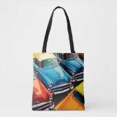 Oude auto's patroon tote bag (Voorkant)