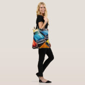 Oude auto's patroon tote bag (Op model)