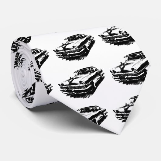 Oude auto's Zelden  mosterd Stropdas (Opgerold)